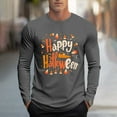 thumbnail image 1 of BLTIBY Mens Halloween Long Sleeve Top Round Neck Printed Shirts Fashion Casual Lightweight Pullover Blouse Dark Gray 2 XXL, 1 of 5