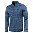 thumbnail image 1 of BLTIBY Mens Long Sleeve Shirts Spring Fall Solid Color Zip Up Stand Neck Shirt Fashion Casual Pullover Tops 2025 Navy L, 1 of 4