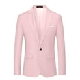 thumbnail image 1 of BLTIBY Mens One Button Blazer Jacket Solid Color Slim Fit Business Lightweight Coat with Pockets Fashion Outwear Pink XL, 1 of 7