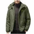 thumbnail image 1 of BLTIBY Mens Punching Jacket Hooded with Detachable Winter Fall Solid Color Waterproof Fleece Zip Up Warm Coat Windbreaker Outwear with Pockets 2024 Army Green M, 1 of 7
