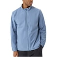 thumbnail image 1 of BLTIBY Mens Sports Softshell Rain Jacket Waterproof Windbreaker Casual Lightweight Hoodless Raincoat with Pockets for Outdoor Travel Hiking Sky Blue 3XL, 1 of 9