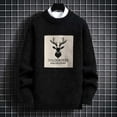 thumbnail image 1 of BLTIBY Mens Ugly Christmas Sweater Top Long Sleeve Reindeer Soft Knitted Pullover Sweaters Fashion Comfort Warm Blouse Black XL, 1 of 6