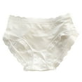 thumbnail image 1 of BLTIBY Mid Waist Triangle Panties for Women Tummy Control Solid Color Lace Seamless Brief Comfortable Breathable Soft White L, 1 of 5