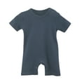 thumbnail image 1 of BLTIBY Newborn Baby Girls Boys Romper Summer Short Sleeve Round Neck Toddler Infant Solid Color Pullover Rompers One-Piece Fashion Bodysuits 2025 Navy 3-6 Months, 1 of 5