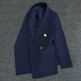 thumbnail image 1 of BLTIBY Open Front Blazer for Women Fall Business Work Office Lightweight Outwear Cardigan Lapel Comfy Jackets with Pockets Navy L, 1 of 3