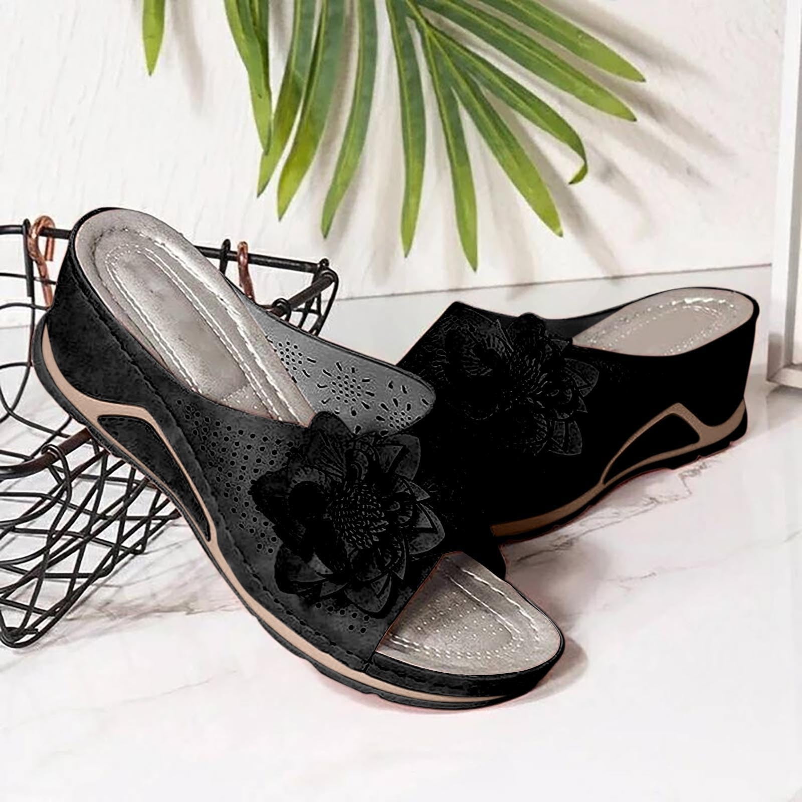 CMF Women Orthopedic Sandals Breathable Leather Arch-support Velcro Roman Trendy Summer main image 0