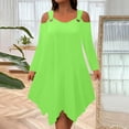thumbnail image 1 of BLTIBY Plus Size Summer Dresses for Women Loose Casual O-Ring Shoulder Sleeveless Asymmetrical Hem Flowy Midi Dress Green 5XL, 1 of 9