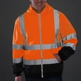 thumbnail image 1 of BLTIBY Safety Sweatshirt for Men Zip Up High Visibility Zip-Up Hooded Work Utility Reflective Strips with Extended Trims with Pockets Orange XL, 1 of 6