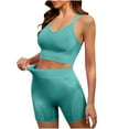 thumbnail image 1 of BLTIBY Shapewear Workout Sets for Women Two Piece Outfits Seamless Tummy Control High Waisted Biker Shorts Sports Bra Gym Yoga Activewear Green Free Size, 1 of 6
