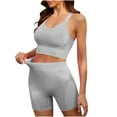 thumbnail image 1 of BLTIBY Shapewear Workout Sets for Women Two Piece Outfits Seamless Tummy Control High Waisted Biker Shorts Sports Bra Gym Yoga Activewear White Free Size, 1 of 6