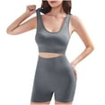 thumbnail image 1 of BLTIBY Shapewear Workout Sets for Women Two Piece Outfits Seamless Tummy Control High Waisted Biker Shorts and Sports Bra Yoga Gym Activewear Gray M, 1 of 5