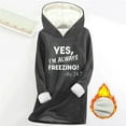 thumbnail image 1 of BLTIBY Sherp Lined Sweatshirt for Women Hooded Casual Fleece Pullover Thermal Printed Long Sleeve Tops Fall Winter Clothes Dark Gray XL, 1 of 6