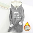 thumbnail image 1 of BLTIBY Sherp Lined Sweatshirt for Women Hooded Casual Fleece Pullover Thermal Printed Long Sleeve Tops Fall Winter Clothes Gray S, 1 of 6