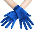 thumbnail image 1 of BLTIBY Short Satin Gloves for Women Silk Opera Wedding Bridal Gloves Tea Party Banquet Costume 1920s Flapper Accessories Blue Free Size, 1 of 2