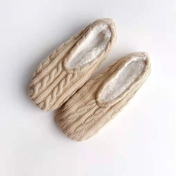BLTIBY Slippers Socks for Women Winter Warm Floor Socks Fuzzy Cozy Sherpa Christmas Slipper Sock Ultra Comfortable House Slipper Beige Free Size