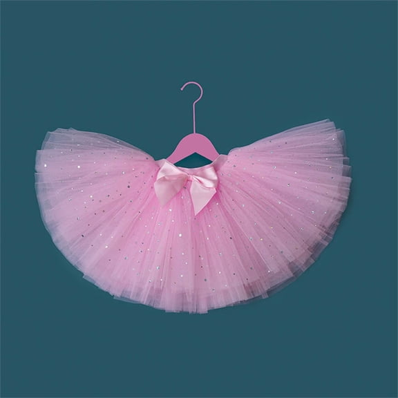 BLTIBY Sparkle Tutu Skirts for Toddler Girls Tulle Ballet Dance Skirt Princess Baby Kids Dress up Birthday Party Pink 12-13 Years