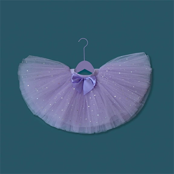 BLTIBY Sparkle Tutu Skirts for Toddler Girls Tulle Ballet Dance Skirt Princess Baby Kids Dress up Birthday Party Purple 11-12 Years