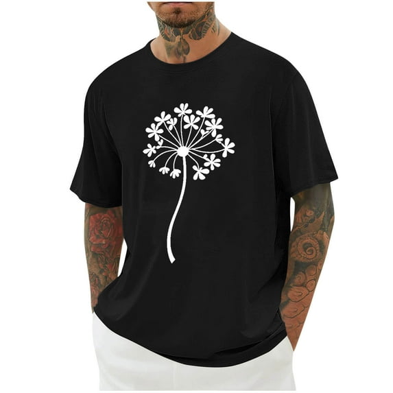 BLTIBY St. Patrick's Day Shirts for Men Short Sleeve Round Neck Printed Blouse Fashion Lightweight Casual Pullover Tops 2025 Black 4XL