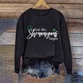 thumbnail image 1 of BLTIBY St Patricks Day Sweatshirt for Women Spring Fall Lucky Printed Long Sleeve Round Neck Fashion Causal Pullover Tops 2025 Black 2 XL, 1 of 4