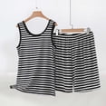 thumbnail image 1 of BLTIBY Summer 2 Piece Set Stripe Printed Sleeveless Tank Top Shorts Sets Casual Lounge Matching Outfits Silver XXL, 1 of 5