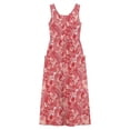 thumbnail image 1 of BLTIBY Summer Dresses for Women Flowy Casual Round Neck Sleeveless Printed Midi Dress Beach Vacation Sundresses with Pockets Hot Pink XL, 1 of 2