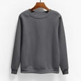 thumbnail image 1 of BLTIBY Sweatshirt Hoodies for Women Spring Fall Solid Colour Long Sleeve Round Neck Fashion Causal Pullover Tops Blouse 2025 Dark Gray XXL, 1 of 5