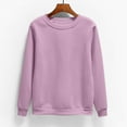 thumbnail image 1 of BLTIBY Sweatshirt Hoodies for Women Spring Fall Solid Colour Long Sleeve Round Neck Fashion Causal Pullover Tops Blouse 2025 Purple XXL, 1 of 5