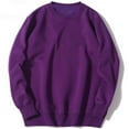 thumbnail image 1 of BLTIBY Sweatshirts for Men Long Sleeve Round Neck Solid Color Blouse Fashion Lightweight Casual Pullover Tops 2025 Purple 3XL, 1 of 3
