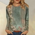 thumbnail image 1 of BLTIBY Sweatshirts for Women Autumn Long Sleeve Round Neck Printed Pullover Shirts Tunic Tops Fashion Casual Loose Army Green XL, 1 of 8