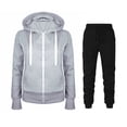 thumbnail image 1 of BLTIBY Sweatsuits for Women Set 2 Piece Jogging Fleeced Outfits Long Sleeve Hoodies Zip Sweatshirt Sweatpants Drawstring Tracksuit with Pockets Gray L, 1 of 3