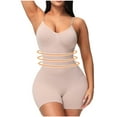 thumbnail image 1 of BLTIBY Tank Top Bodysuit for Women U Neck Solid Color Shorts Jumpsuit Tummy Control Seamless Shapewear Comfy Fashion Bodysuits Beige XL, 1 of 8