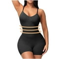 thumbnail image 1 of BLTIBY Tank Top Bodysuit for Women U Neck Solid Color Shorts Jumpsuit Tummy Control Seamless Shapewear Comfy Fashion Bodysuits Black M, 1 of 9