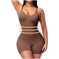 thumbnail image 1 of BLTIBY Tank Top Bodysuit for Women U Neck Solid Color Shorts Jumpsuit Tummy Control Seamless Shapewear Comfy Fashion Bodysuits Coffee S, 1 of 9