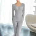 thumbnail image 1 of BLTIBY Thermal Underwear Set for Women Long Johns Ultra-Soft Warm Winter Fitted Round Neck Top & Bottom Base Layer Sets for Cold Weather Gray Free Size, 1 of 3