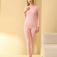 thumbnail image 1 of BLTIBY Thermal Underwear Set for Women Long Johns Ultra-Soft Warm Winter Fleece Fitted Round Neck Top & Bottom Base Layer Pajamas Sets for Cold Weather Pink XL, 1 of 5