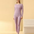 thumbnail image 1 of BLTIBY Thermal Underwear Set for Women Long Johns Ultra-Soft Warm Winter Fleece Fitted Round Neck Top & Bottom Base Layer Pajamas Sets for Cold Weather Purple XXL, 1 of 5