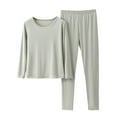 thumbnail image 1 of BLTIBY Thermal Underwear Set for Women Long Johns Ultra-Soft Warm Winter Fleece Fitted Round Neck Top & Bottom Base Layer Sleepwear Sets for Cold Weather Green M, 1 of 2