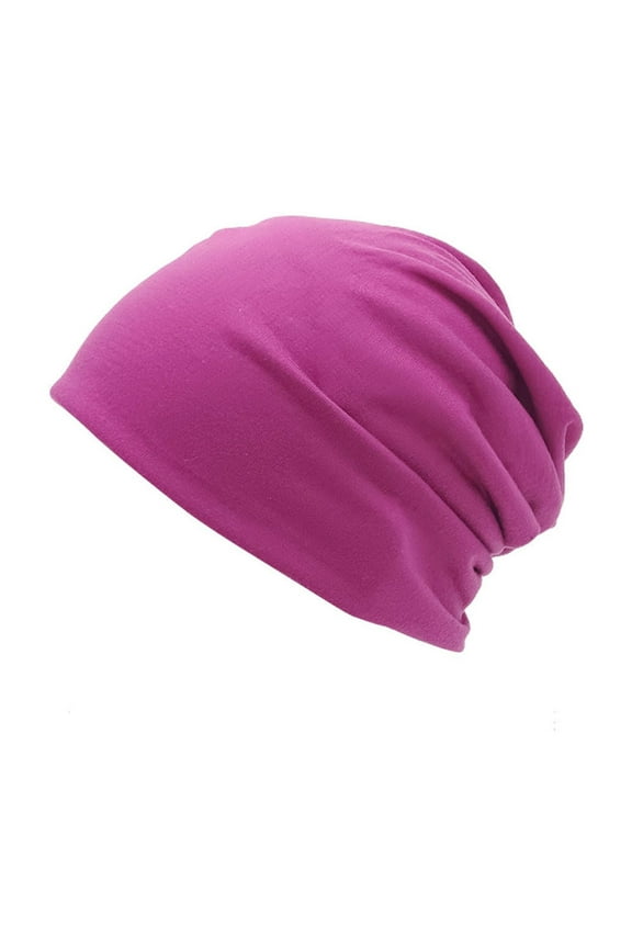 Thick Knit Slouchy Cap for Women Men Solid Color Warm Soft Hip-Hop Caps Fashion Knitted Baggy Beanie Hat for Chemo Sleep Purple M