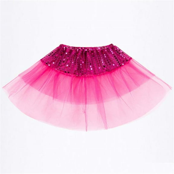 BLTIBY Todder Kids Girls Ballet Tutu Skirt Princess Dress up Sequin Dance Wear Costume Party Skirts Hot Pink Free Size