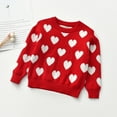thumbnail image 1 of BLTIBY Toddler Baby Girls Valentine's Day Sweater Sweatshirts Autumn Winter Heart Printed Infant Pullover Crewneck Blouse Long Sleeve Top Shirts Fashion Casual Clothes Red 5-6 Years, 1 of 8