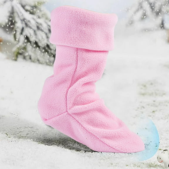 BLTIBY Toddler Boots Soft Liners Sock Warm Cosy Fall Winter Snow Little Kids Light Rain Boot Thermal Liners Socks for Boys and Girls Pink 6-8 Years