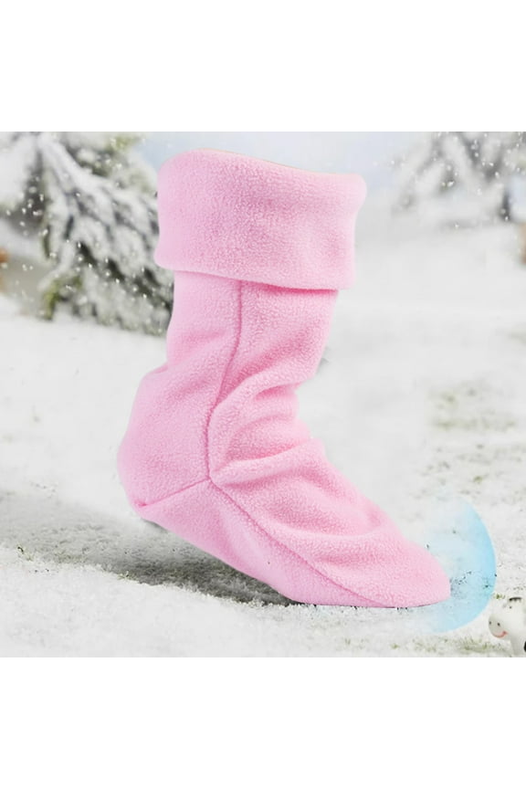 Toddler Boots Soft Liners Sock Warm Cosy Fall Winter Snow Little Kids Light Rain Boot Thermal Liners Socks for Boys and Girls Pink 6-8 Years