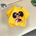 thumbnail image 1 of BLTIBY Toddler Girls Boys T-shirt Summer Round Neck Printed Short Sleeve Tee Kids Loose Fashion Casual Pullover Top 2025 Yellow 5-6 Years, 1 of 3