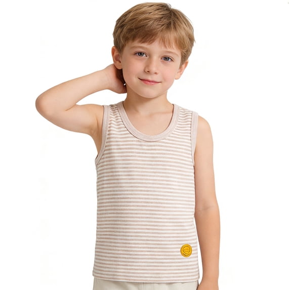 BLTIBY Toddler Girls Boys Tank Tops Summer Sleeveless Striped Undershirts Basic Tees Shirts for Kids