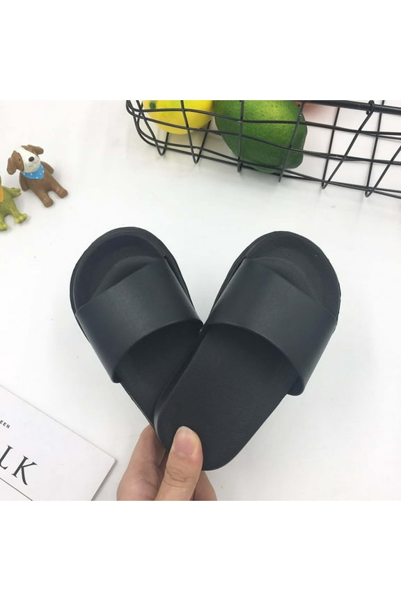 Toddler Little Kids Summer Sandals Non-Slip Boys Girls Slide Lightweight Comfort Beach Water Shoes Shower Pool Slippers Home Shoe Black 4-5 Years