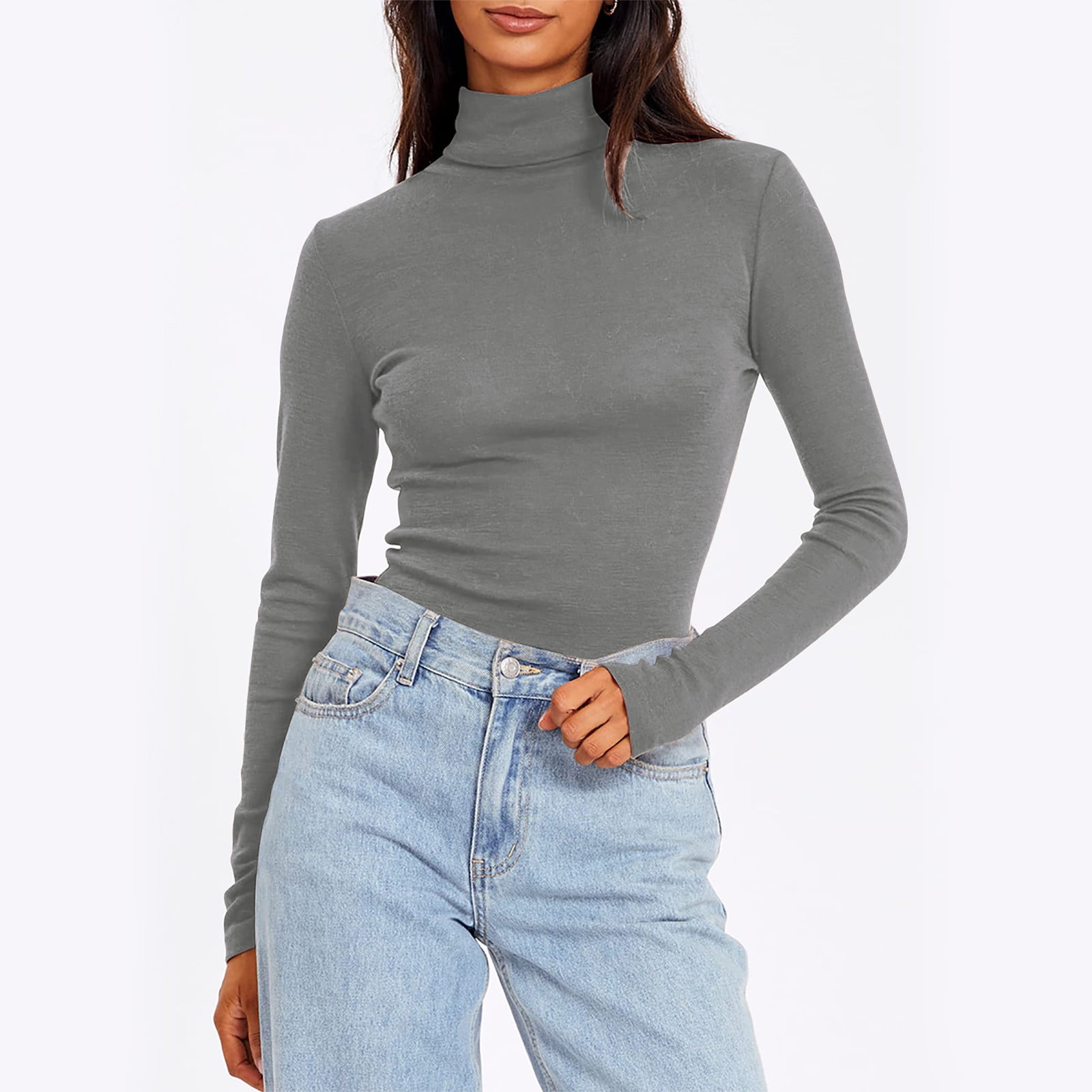 Fashion Shirt Women Turtleneck Long Sleeve Slim Tops Shirts Casual Solid Tee Shirt Lace Mesh