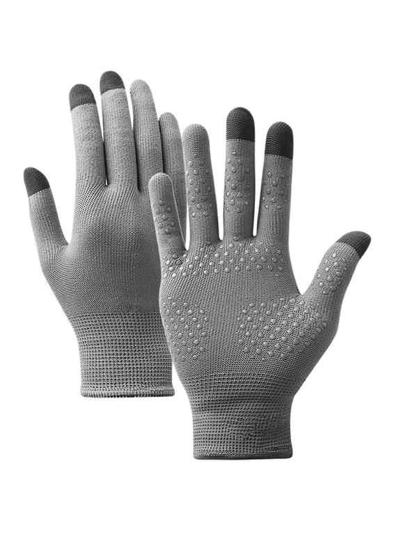 Ultra-Thin Mobile Gaming Gloves for Women Men Touchscreen Gaming Gloves Anti-Sweat Mobile Finger Sleeve Breathable Gray One Size
