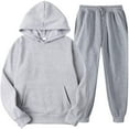 thumbnail image 1 of BLTIBY Unisex 2 PC Sweatsuit Set Men Women Sets Jogger Sweatpants Long Sleeve Hoodie Pullover Sweatshirt Tracksuit with Pockets Gray XXL, 1 of 7