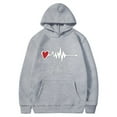 thumbnail image 1 of BLTIBY Valentine's Day Sweatshirt for Women Men Hoodies Autumn Spring Fleece Funny Love Heart Graphic Valentines Shirt Casual Round Neck Long Sleeve Pullover Tops with Pockets Gray L, 1 of 3