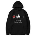 thumbnail image 1 of BLTIBY Valentine's Day Sweatshirt for Women Men Hoodies Autumn Spring Fleece Funny Love Heart Graphic Valentines Shirt Casual Round Neck Long Sleeve Pullover Tops with Pockets Black 3XL, 1 of 3